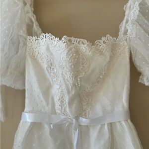 Vintage Alfred Angelo White Swiss Lace Wedding Dress